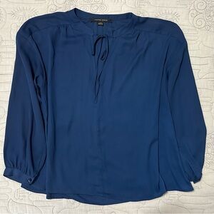 Cynthia Steffe Women's Navy Tie-Neck Blouse